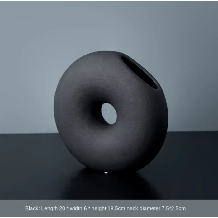 Wrought Studio Round Doughnut Vase Simple Modern DesignWhite Wayfair